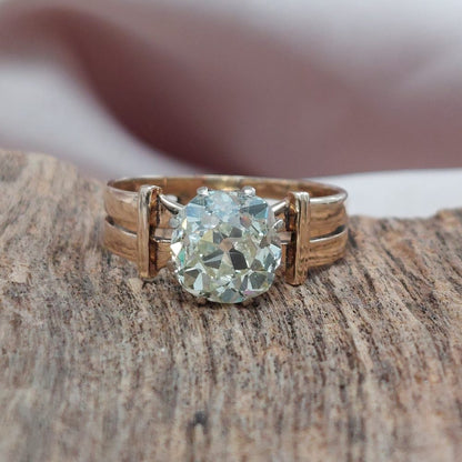 Antique Victorian 2.67ct Old Mine Cut Solitaire Ring