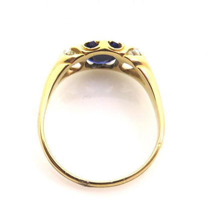 Antique Victorian 2ct Sapphire and Diamond Ring