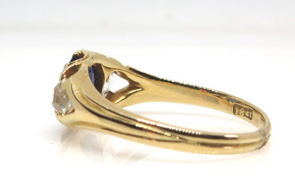 Antique Victorian 2ct Sapphire and Diamond Ring