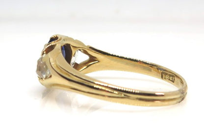 Antique Victorian 2ct Sapphire and Diamond Ring