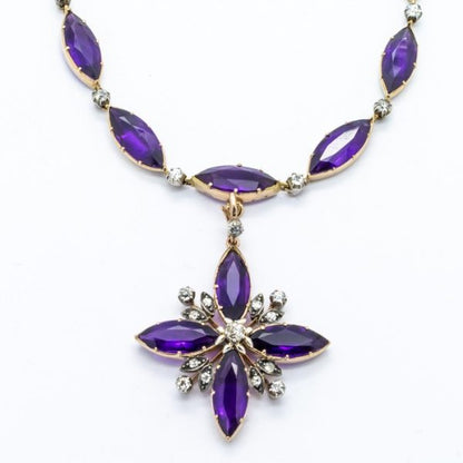 Antique Victorian Amethyst and Diamond Necklace