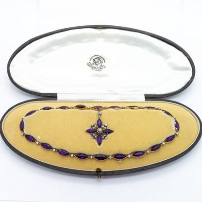 Antique Victorian Amethyst and Diamond Necklace