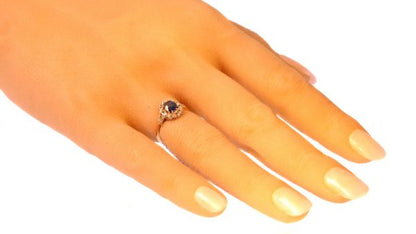 Antique Victorian Burma Sapphire Diamond Cluster Ring