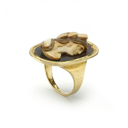 Antique Victorian Carved Hardstone Cameo Ring