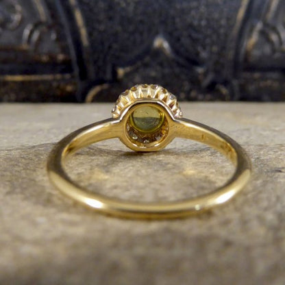 Antique Victorian Cat's Eye and Diamond Ring