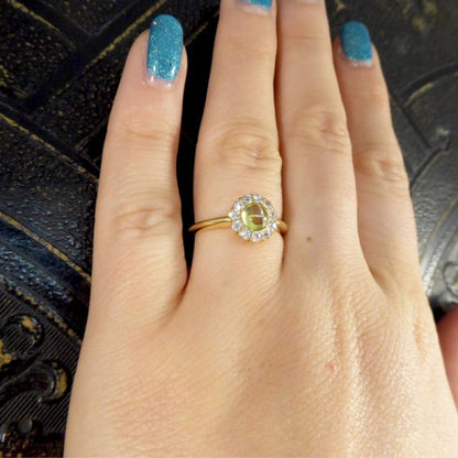 Antique Victorian Cat's Eye and Diamond Ring