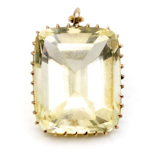Antique Victorian Citrine Gold Pendant