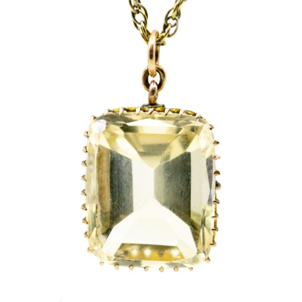 Antique Victorian Citrine Gold Pendant BB2