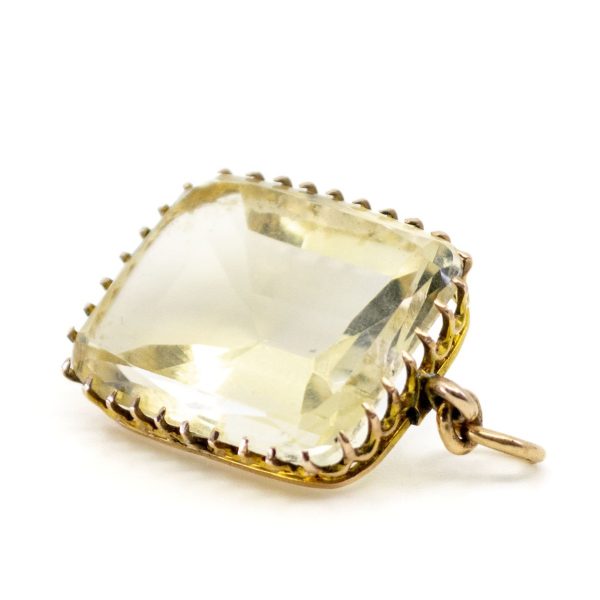 Antique Victorian Citrine Gold Pendant