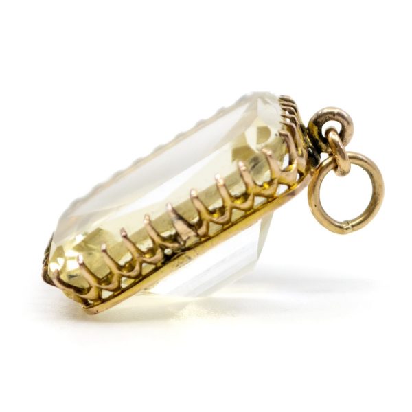 Antique Victorian Citrine Gold Pendant BB4