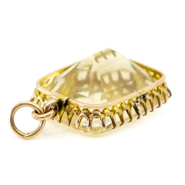Antique Victorian Citrine Gold Pendant