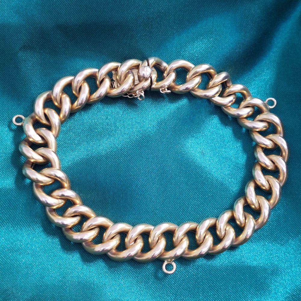 Antique Victorian Curb Link 21ct Gold Bracelet