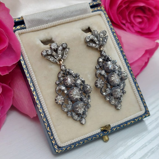Antique Victorian Diamond Drop Earrings, 2.25cts