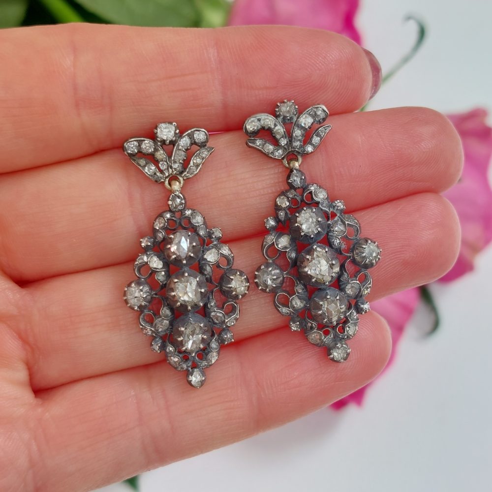 Antique Victorian Diamond Drop Earrings, 2.25cts