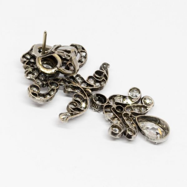 Antique Victorian Diamond Drop Earrings, Circa 1860