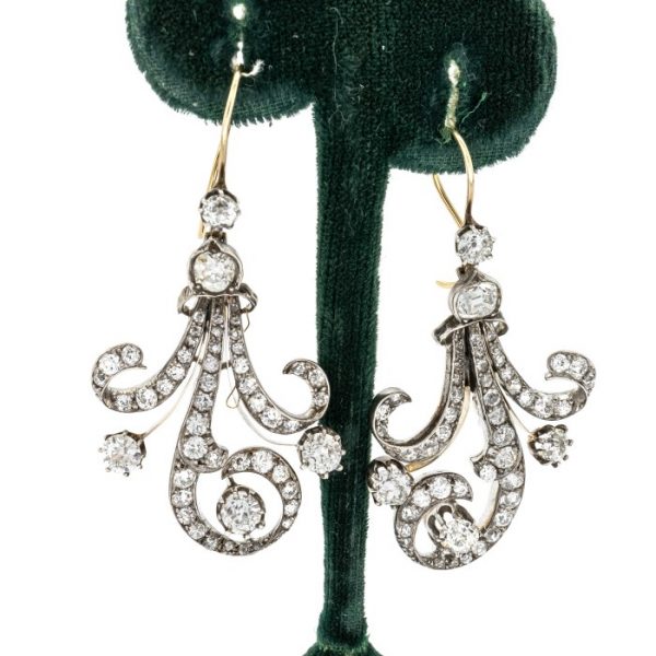 Antique Victorian Diamond Drop Earrings