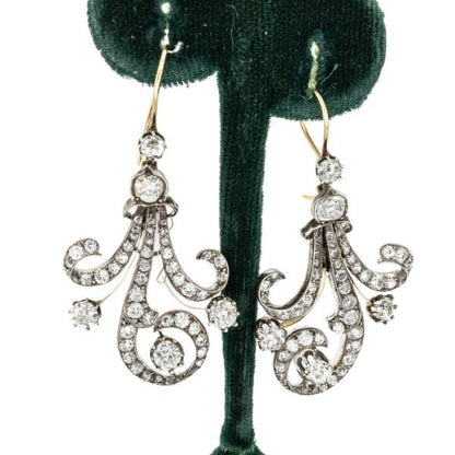 Antique Victorian Diamond Drop Earrings
