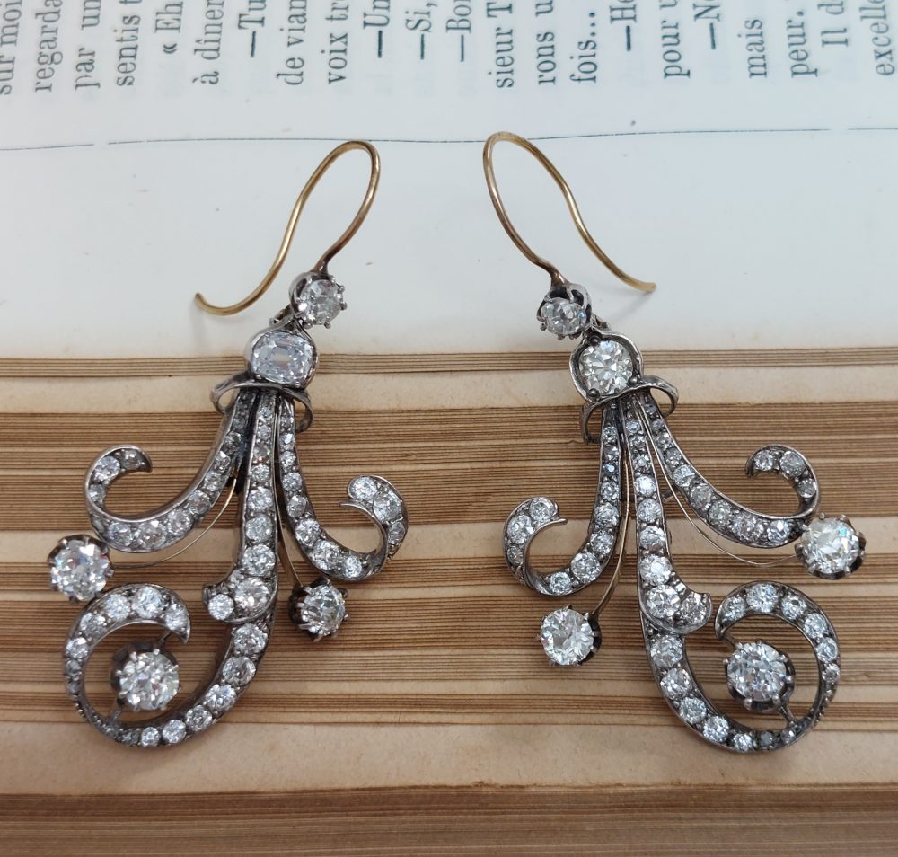Antique Victorian Diamond Drop Earrings