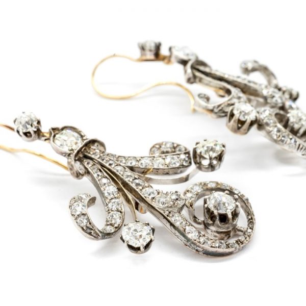 Antique Victorian Diamond Drop Earrings