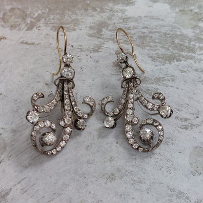 Antique Victorian Diamond Drop Earrings