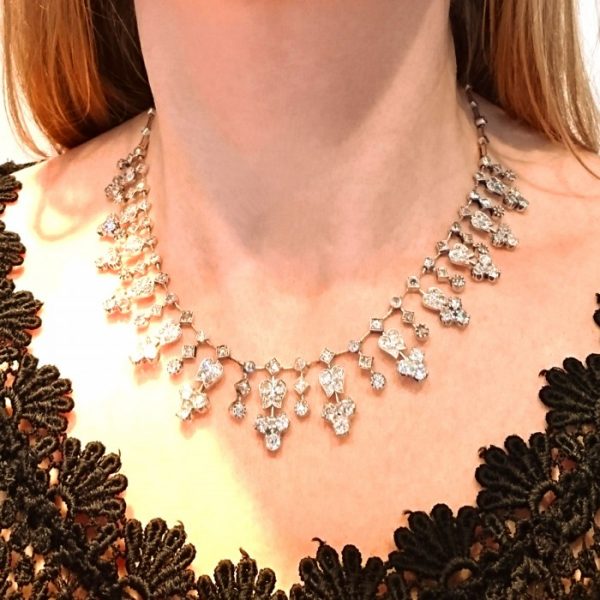 Antique Victorian Diamond Tiara Necklace, Circa 1890