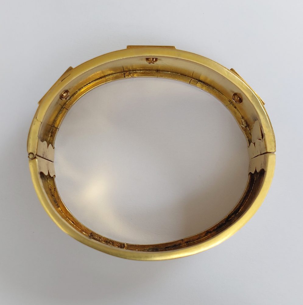 Antique Victorian Diamond and Pearl Bangle Bracelet