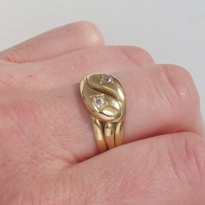 Antique Victorian Double Snake Diamond Set Ring