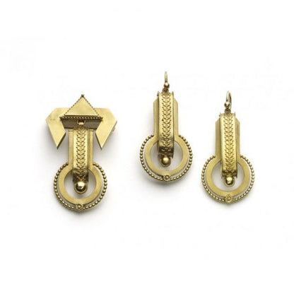 Antique Victorian Earring and Brooch Suite