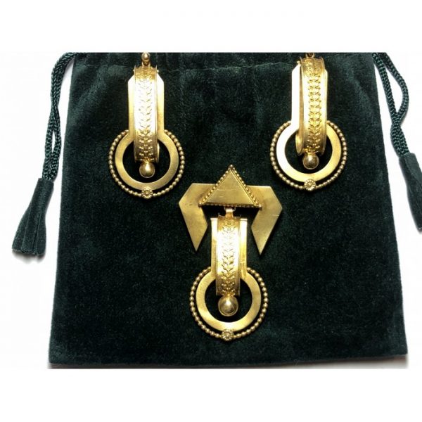 Antique Victorian Earring and Brooch Suite