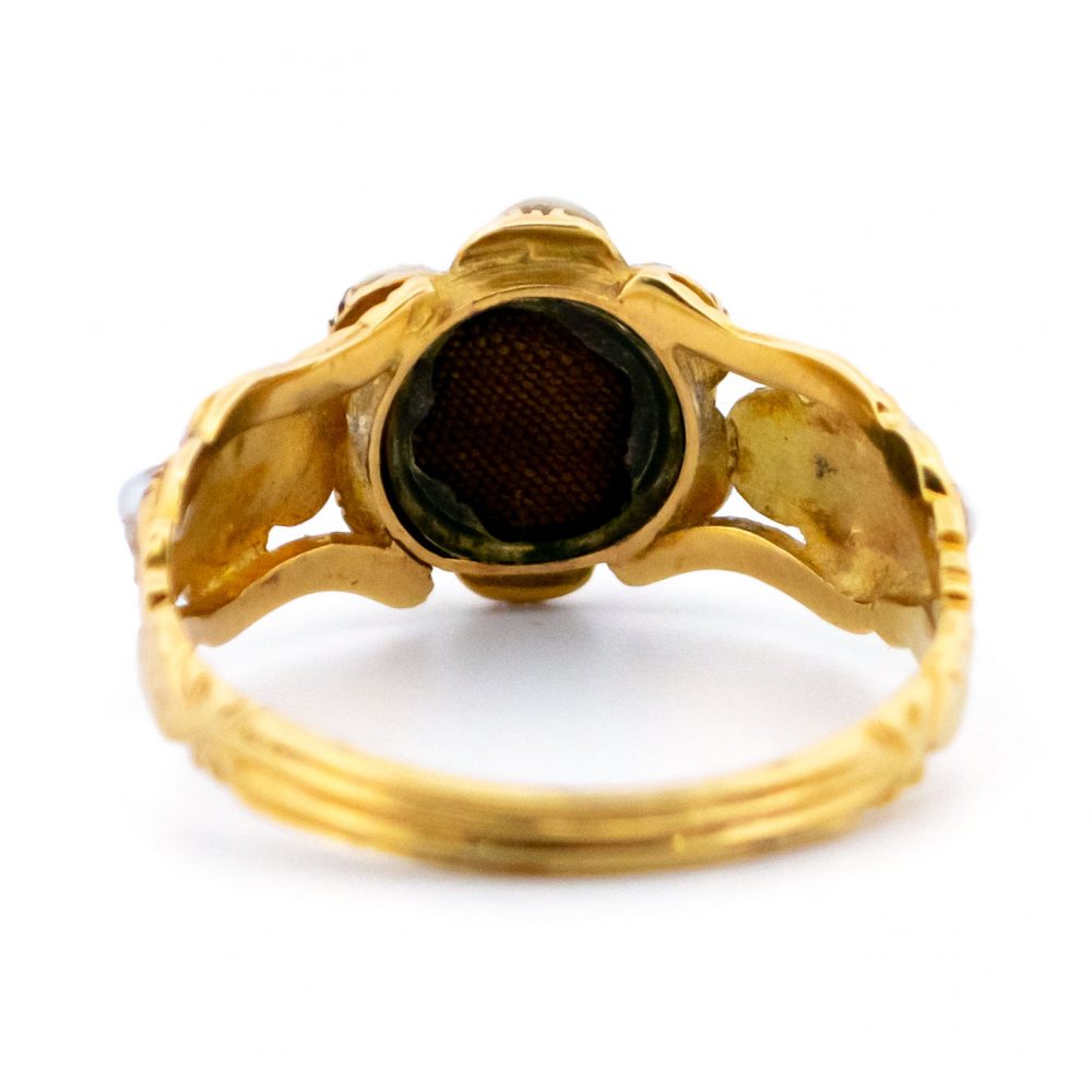 Antique Victorian Emerald and Pearl Cluster Ring