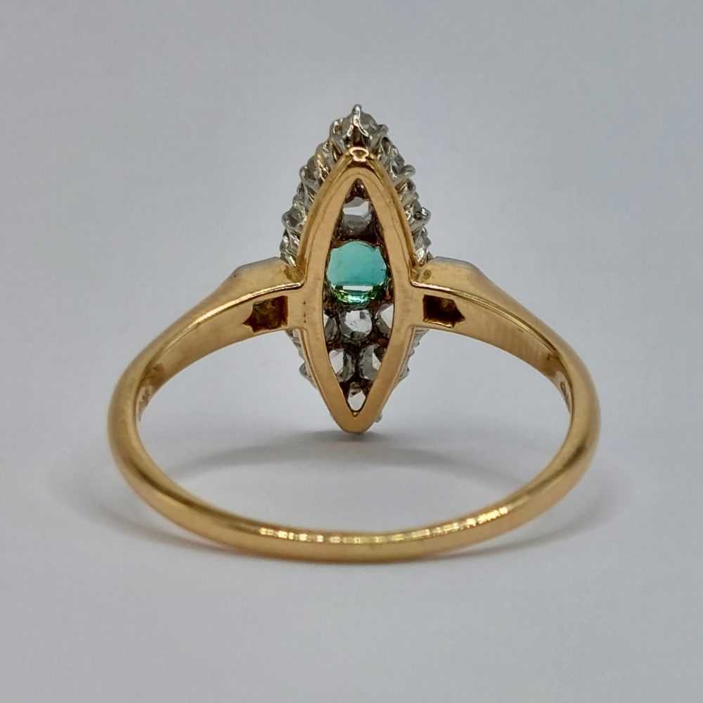 Antique Victorian Emerald and Rose Cut Diamond Ring