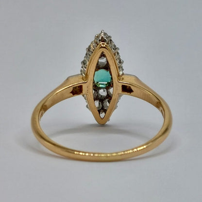 Antique Victorian Emerald and Rose Cut Diamond Ring