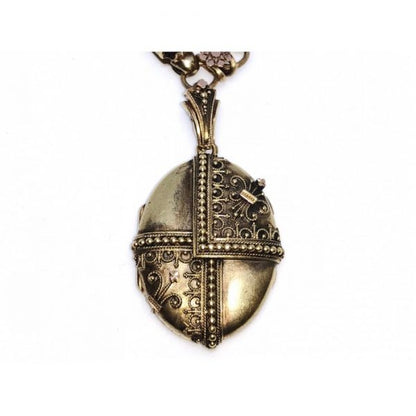 Antique Victorian Etruscan Revival Gold Necklace and Locket