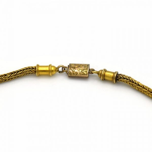 Antique Victorian Garnet Gold Pendant Necklace