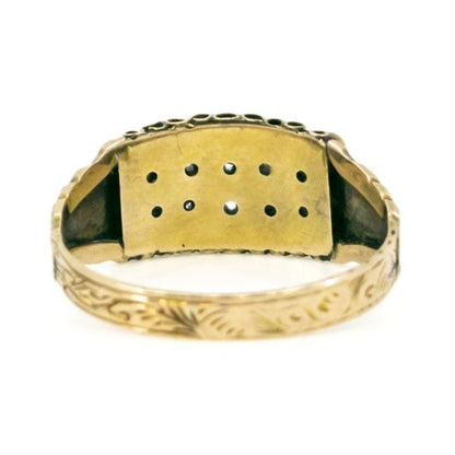 Antique Victorian Garnet and Pearl Gold Ring