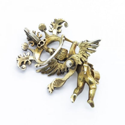 Antique Victorian Gem Set Cherub Pendant