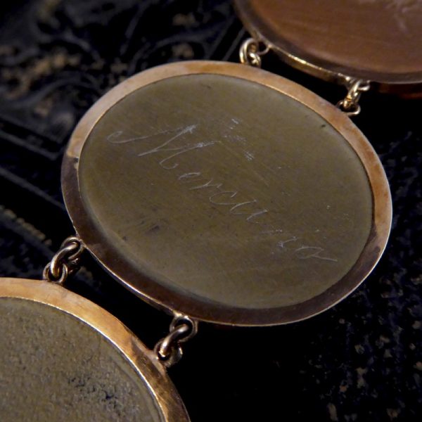 Antique Victorian Greek God and Goddess Lava Cameo Bracelet