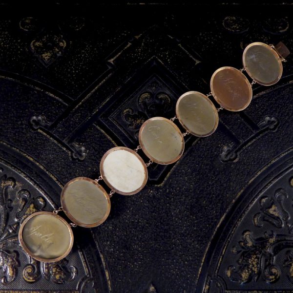 Antique Victorian Greek God and Goddess Lava Cameo Bracelet
