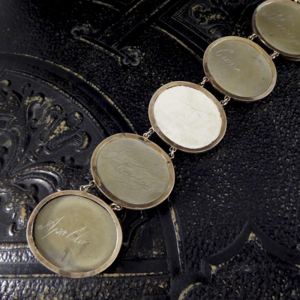 Antique Victorian Greek God and Goddess Lava Cameo Bracelet
