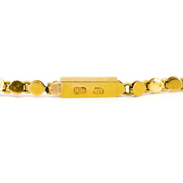 Antique Victorian Heart and Swag Pearl Gold Necklace