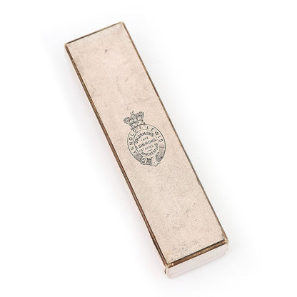 Antique Victorian Large Terrier Dog Essex Crystal 15ct Gold Stick Pin in original antique box