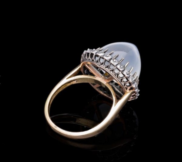 Antique Victorian Moonstone Diamond Cluster Ring