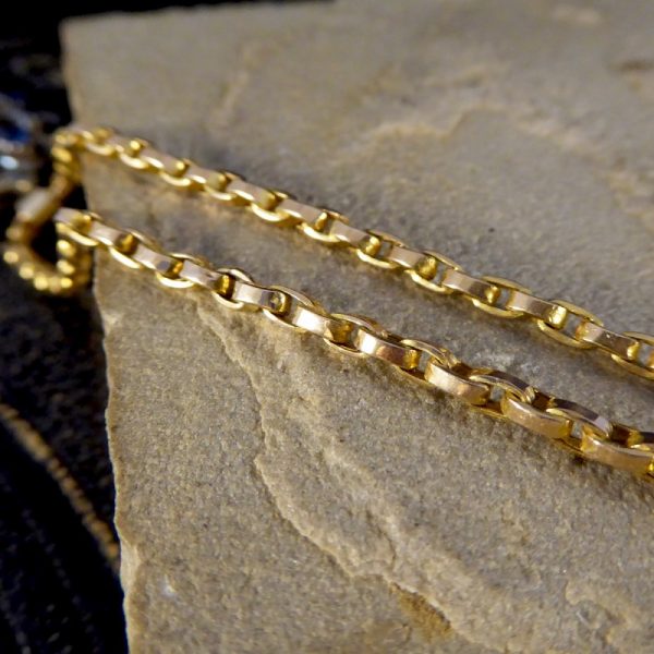 Antique Victorian Moonstone Sapphire & Diamond Pendant Necklace