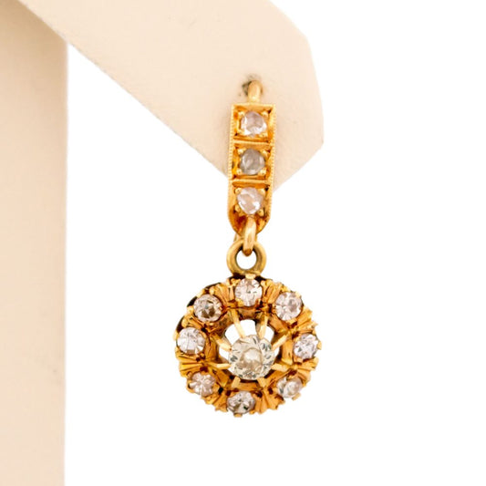 Antique Victorian Old Cut Diamond Drop Earrings, 0.65ct