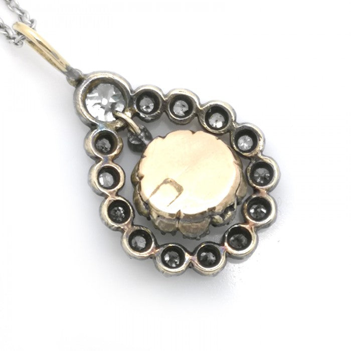 Antique Victorian Old Cut Diamond Pendant and Chain