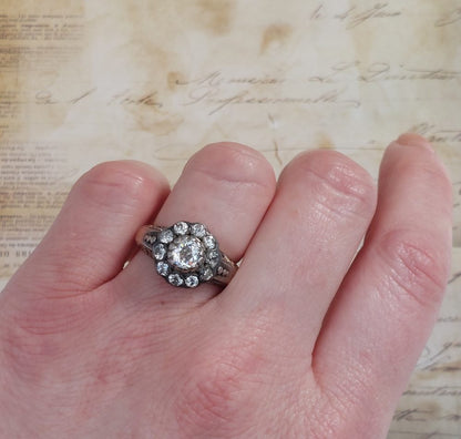 Antique Victorian Old Mine Cut Diamond Cluster Ring, 1.80ct