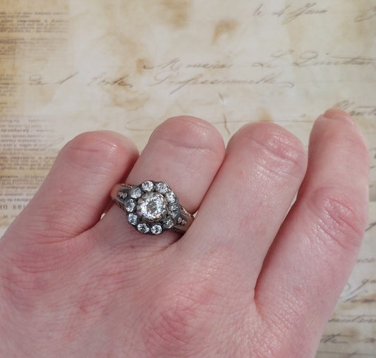 Antique Victorian Old Mine Cut Diamond Cluster Ring, 1.80ct