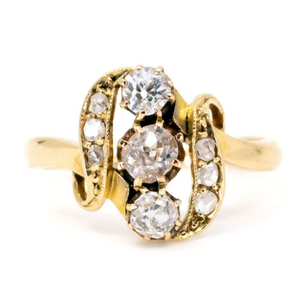 Antique Victorian Old Mine Cut Diamond Gold Ring