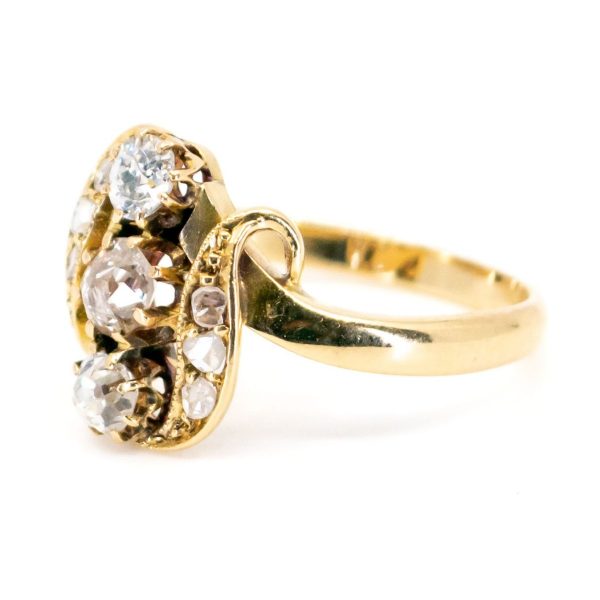 Antique Victorian Old Mine Cut Diamond Gold Ring