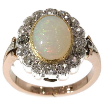 Antique Victorian Opal Diamond Convertible Ring